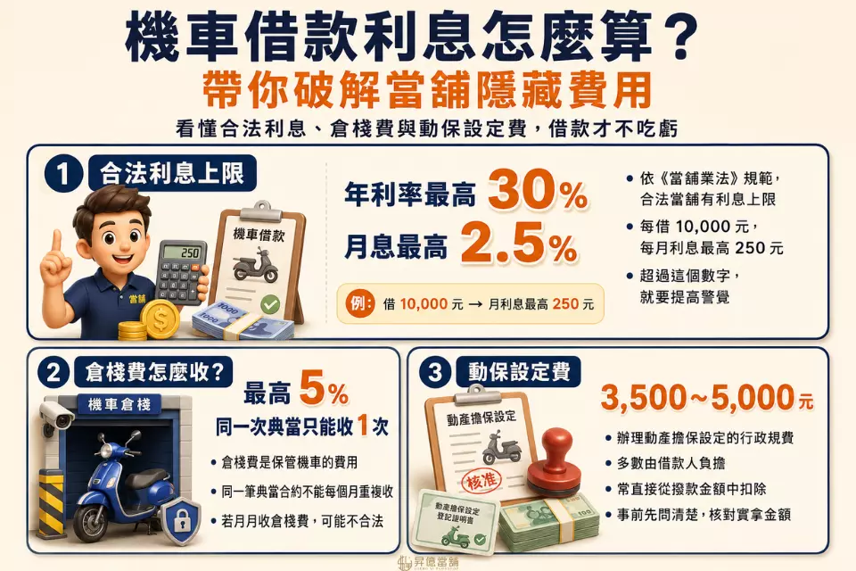 當舖機車借款利息怎麼算