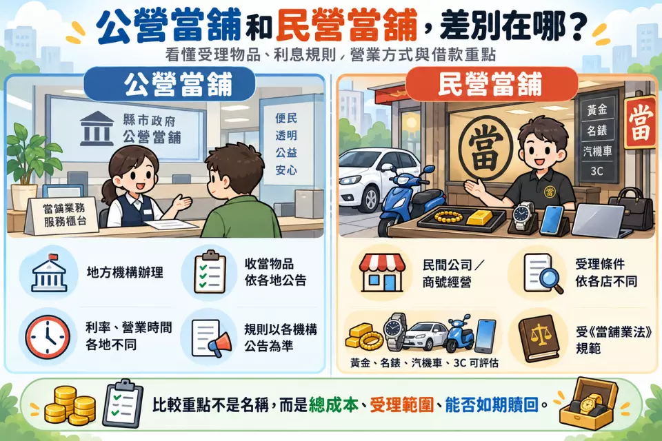 公營當舖和民營當舖,差別在哪?