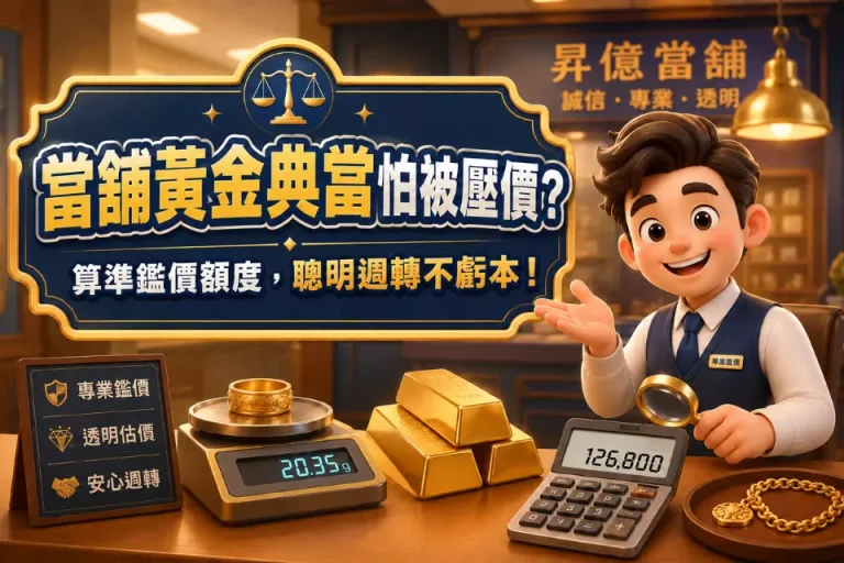 當舖黃金典當怕被壓價？算準鑑價額度，聰明週轉不虧本！